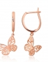 Gold earrings with english lock. Photo Nr. 1