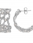 925 Sterling Silver Half-Hoop Earrings with Zirconia. Photo Nr. 1