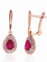Gold earrings with english lock. Photo Nr. 1