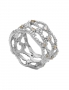 Wide Sterling Silver Ring with Pattern and White Zirconia. Photo Nr. 1