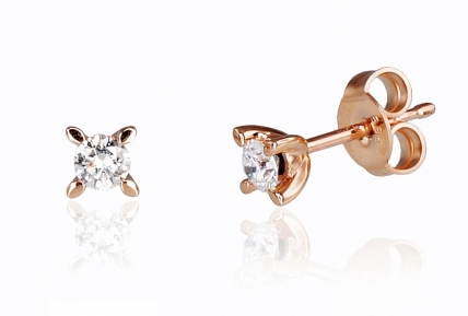 Gold classic studs earrings. Photo Nr. 1