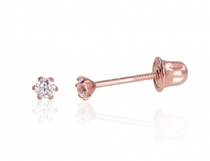 Gold screw studs earrings. Photo Nr. 1