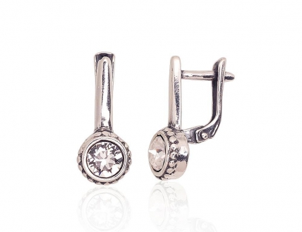 Silver earrings with english lock. Photo Nr. 1