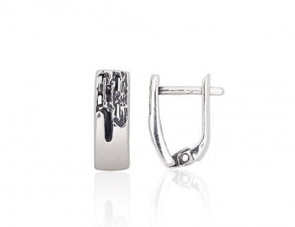Silver earrings with english lock. Photo Nr. 1