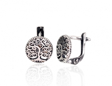Silver earrings with english lock. Photo Nr. 1