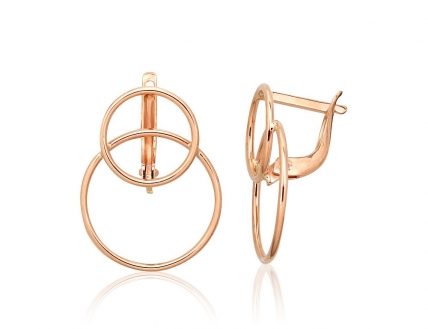 Gold earrings with english lock. Photo Nr. 1