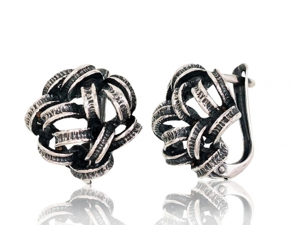 Silver earrings with english lock. Photo Nr. 1