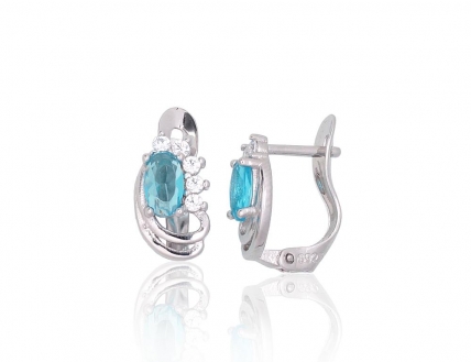 Silver earrings with english lock. Photo Nr. 1