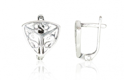 Silver earrings with english lock. Photo Nr. 1