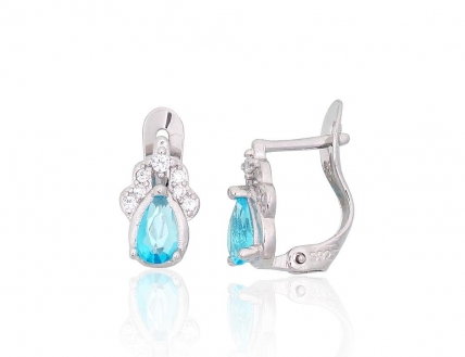 Silver earrings with english lock. Photo Nr. 1