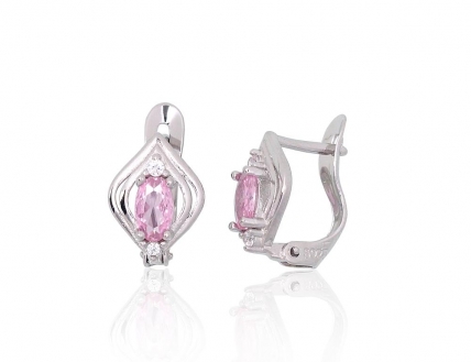 Silver earrings with english lock. Photo Nr. 1