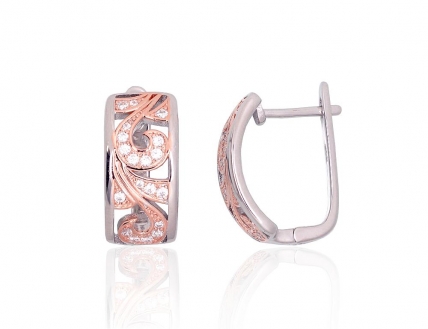 Silver earrings with english lock. Photo Nr. 1
