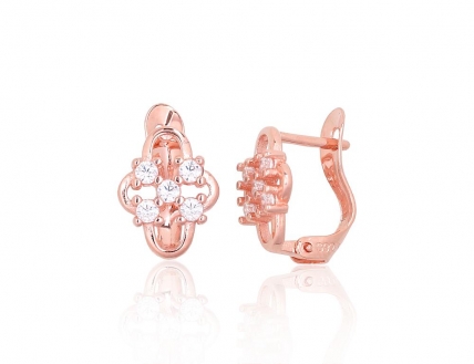 Silver earrings with english lock. Photo Nr. 1