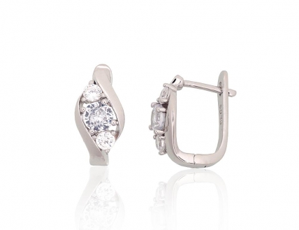 Silver earrings with english lock. Photo Nr. 1