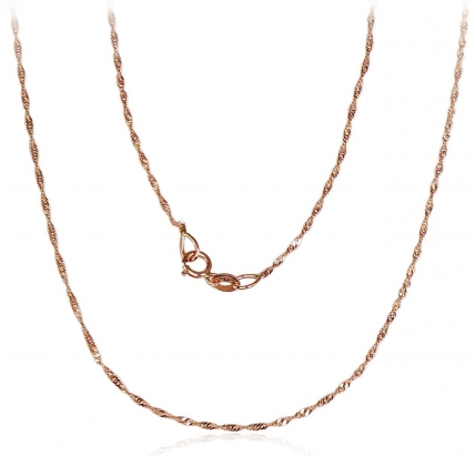 Gold chain Singapore 1 mm, diamond cut. Photo Nr. 1