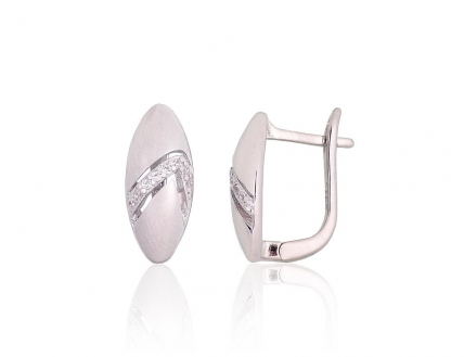 Silver earrings with english lock. Photo Nr. 1