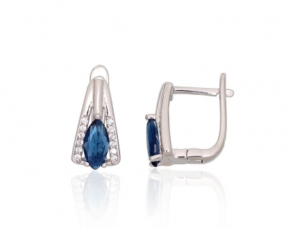 Silver earrings with english lock. Photo Nr. 1