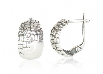 Silver earrings with english lock. Photo Nr. 1