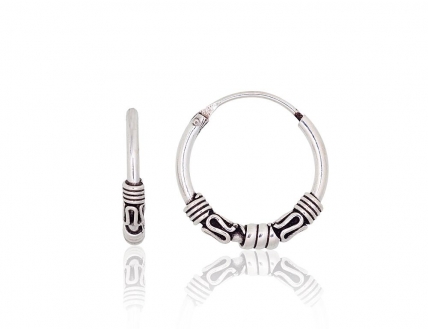 Silver earrings-rings. Photo Nr. 1