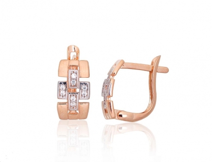 Gold earrings with english lock. Photo Nr. 1