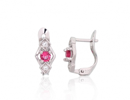 Silver earrings with english lock. Photo Nr. 1