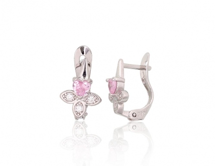 Silver earrings with english lock. Photo Nr. 1