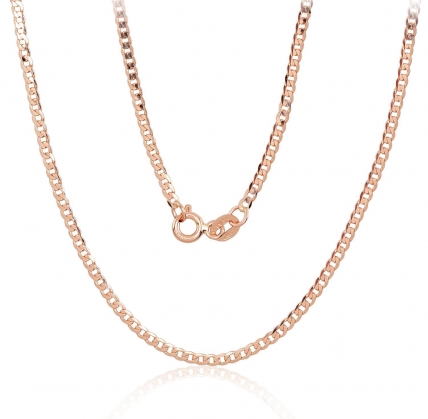 Gold chain Curb 2 mm, diamond cut. Photo Nr. 1