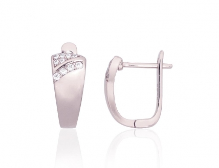 Silver earrings with english lock. Photo Nr. 1