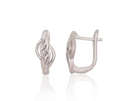 Silver earrings with english lock. Photo Nr. 1
