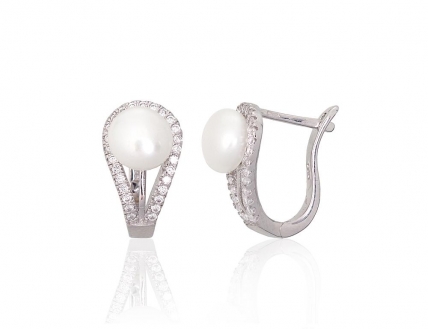Silver earrings with english lock. Photo Nr. 1