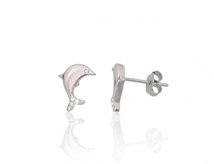 Silver stud earrings. Photo Nr. 1