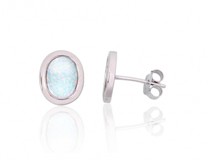 Silver stud earrings. Photo Nr. 1