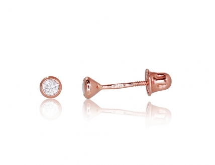 Gold screw studs earrings. Photo Nr. 1