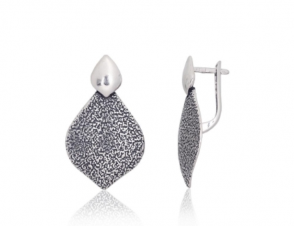 Silver earrings with english lock. Photo Nr. 1