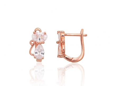 Silver earrings with english lock. Photo Nr. 1