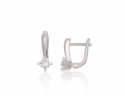 Silver earrings with english lock. Photo Nr. 1