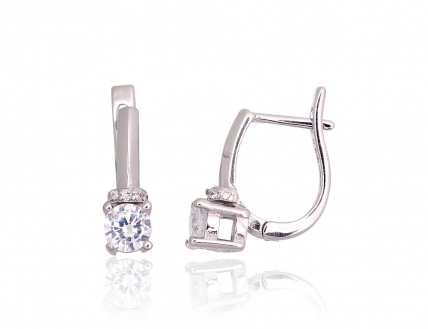Silver earrings with english lock. Photo Nr. 1