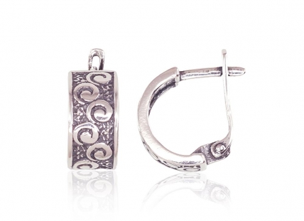 Silver earrings with english lock. Photo Nr. 1