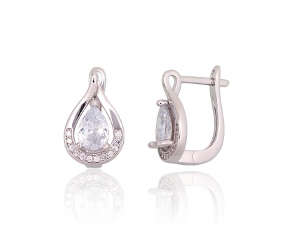 Silver earrings with english lock. Photo Nr. 1