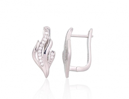 Silver earrings with english lock. Photo Nr. 1