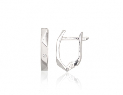 Silver earrings with english lock. Photo Nr. 1