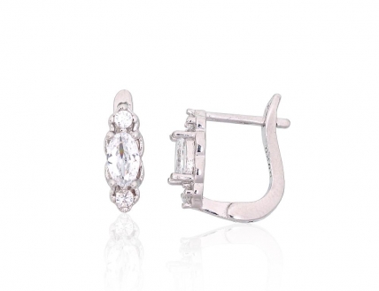 Silver earrings with english lock. Photo Nr. 1
