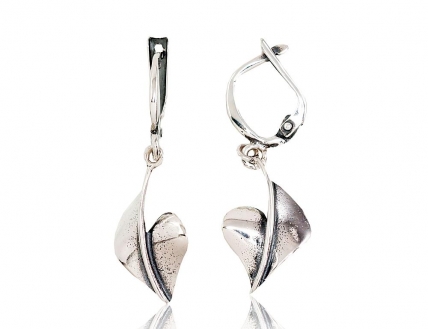 Silver earrings with english lock. Photo Nr. 1