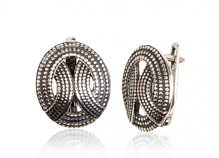 Silver earrings with english lock. Photo Nr. 1