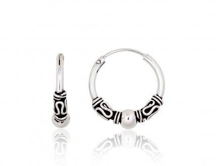 Silver earrings-rings. Photo Nr. 1