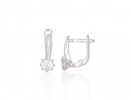 Silver earrings with english lock. Photo Nr. 1