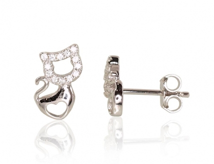Silver stud earrings. Photo Nr. 1