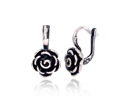 Silver earrings with english lock. Photo Nr. 1