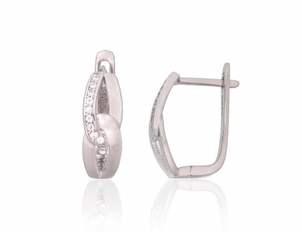 Silver earrings with english lock. Photo Nr. 1
