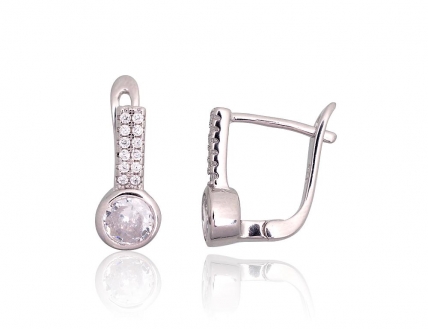 Silver earrings with english lock. Photo Nr. 1